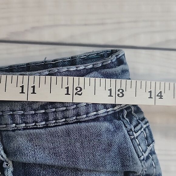 Grace in LA Light Blue Embroidered Bootcut Womens Size Waist 28 (Runs Small) - Picture 15 of 16